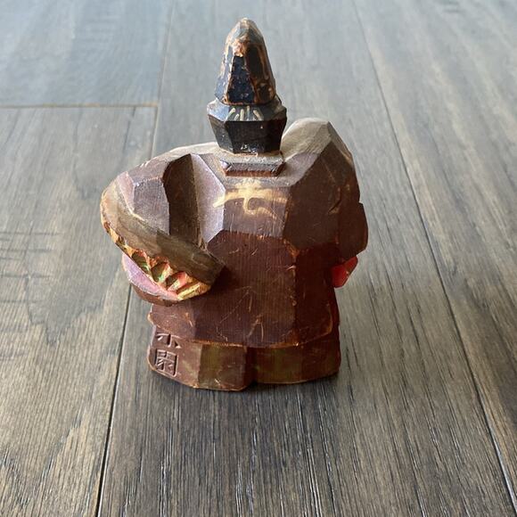 VINTAGE Japanese Wood Carving Painted - Picture 2 of 6